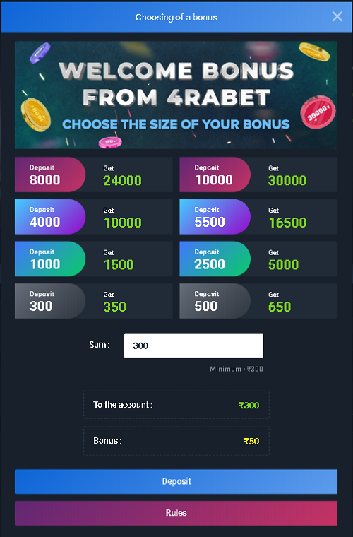 4rabet promo code